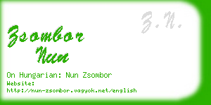zsombor nun business card